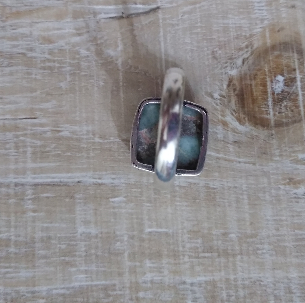 LARIMAR SILVER STONE SILVER PLATED RING NWOT - Picture 6 of 6